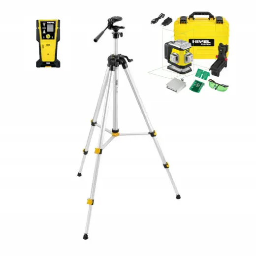 Laser 3-płaszczyznowy krzyżowy zielony Nivel System CL3G + statyw SJJM1EX + odbiornik CLS5
