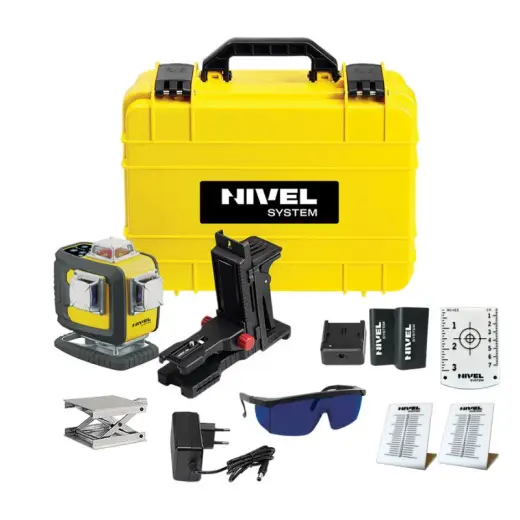 Laser 4-płaszczyznowy krzyżowy fioletowy Nivel System CL4D-P + statyw SJJM1EX + odbiornik RD800