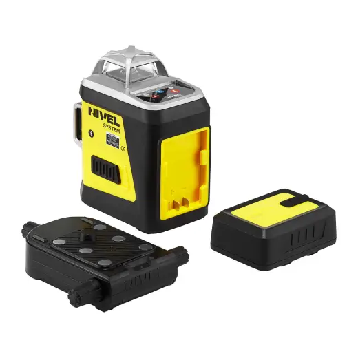 Laser 3-płaszczyznowy krzyżowy czerwony z funkcją precyzyjnego ustawiania kierunku wiązki Nivel System CLx3R + statyw SJJM1EX