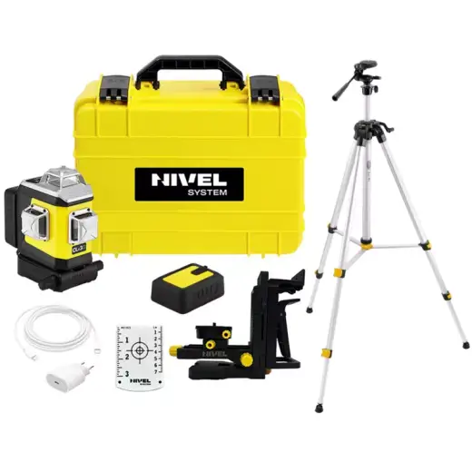 Laser 3-płaszczyznowy krzyżowy zielony z funkcją precyzyjnego ustawiania kierunku wiązki Nivel System CLx3G + statyw SJJM1EX Laser 3-płaszczyznowy krzyżowy zielony z funkcją precyzyjnego ustawiania kierunku wiązki Nivel System CLx3G + statyw SJJM1EX