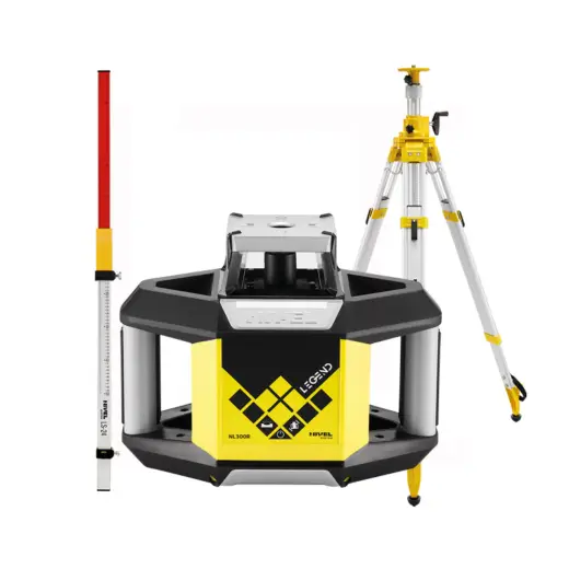Laser rotacyjny niwelator czerwony Nivel System NL300R DIGITAL + statyw SJJ32 + łata laserowa LS24