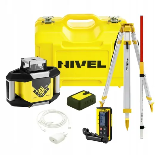 Laser rotacyjny niwelator czerwony Nivel System NL320R DIGITAL + statyw SJJ1 + łata laserowa LS24