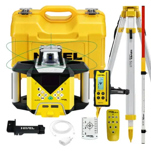 Laser rotacyjny niwelator zielony Nivel System NL620G DIGITAL + statyw SJJ1 + łata laserowa LS24
