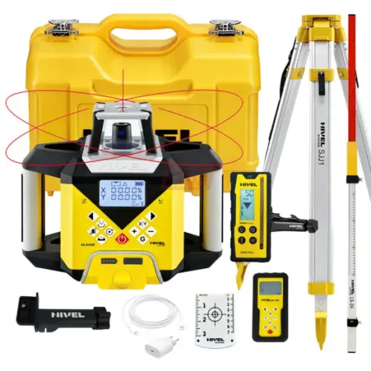Laser rotacyjny niwelator czerwony Nivel System NL640R DIGITAL + statyw SJJ1 + łata laserowa LS24