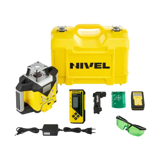 Laser rotacyjny niwelator zielony Nivel System NL740G DIGITAL + statyw SJJ32 + łata laserowa LS24