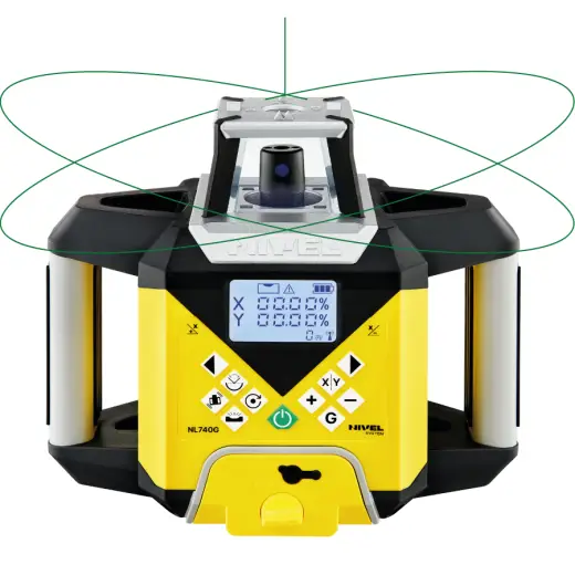 Laser rotacyjny niwelator zielony Nivel System NL740G DIGITAL + statyw SJJ32 + łata laserowa LS24