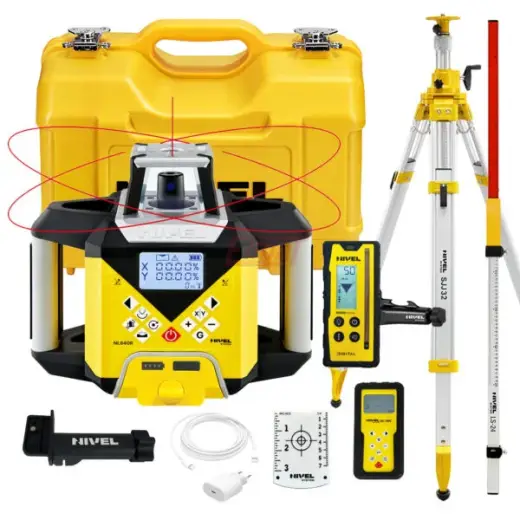 Laser rotacyjny niwelator czerwony Nivel System NL640R DIGITAL + statyw SJJ32 + łata laserowa LS24