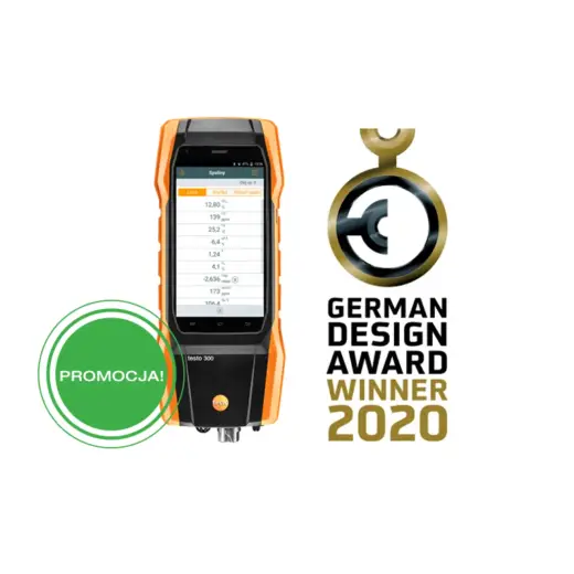 Analizator spalin testo 300 NEXT LEVEL (8000ppm) z sensorem O2 i CO z kompensacją H2 - zestaw z drukarką | 0564 3002 73