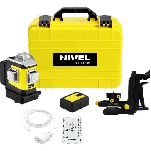 Laser 3-płaszczyznowy krzyżowy niebieski z funkcją precyzyjnego ustawiania kierunku wiązki Nivel System CLx3B Laser 3-płaszczyznowy krzyżowy niebieski z funkcją precyzyjnego ustawiania kierunku wiązki Nivel System CLx3B