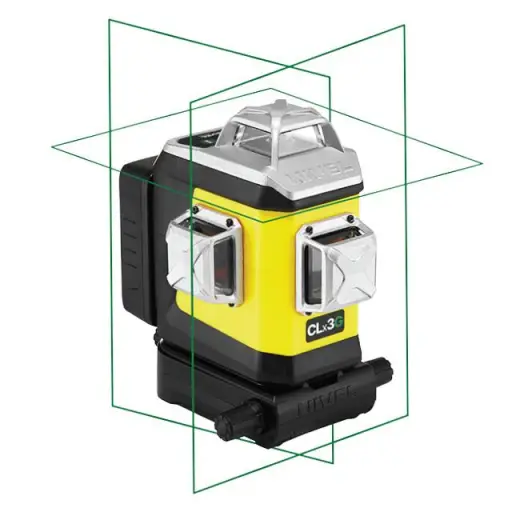 Laser 3-płaszczyznowy krzyżowy zielony z funkcją precyzyjnego ustawiania kierunku wiązki Nivel System CLx3G + statyw SJJM1EX + odbiornik CLS5