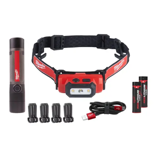 Zestaw latarek USB-2 szt. 800lm / 475lm L4 FMHLLED
