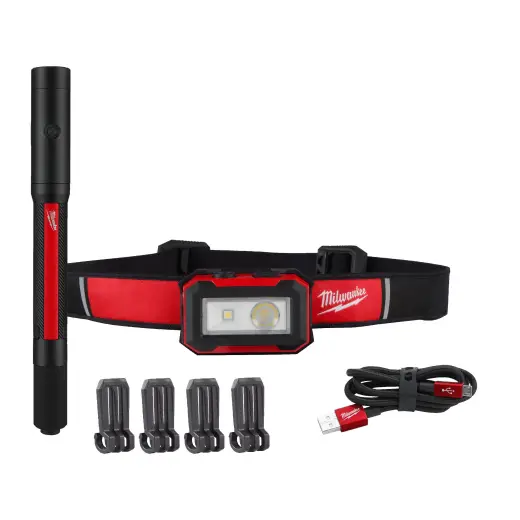 Zestaw latarek USB-2 szt. 450lm / 250lm IR HL450PL250