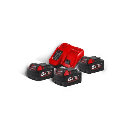 Zestaw 2x aku M18 5.0 Ah + aku M12 2.0 Ah + ładowarka | 4933451423 M18 NRG-503 Milwaukee