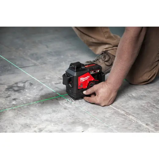 Laser zielony 3-płaszczyznowy 360° z akcesoriami - M12 3PLKIT-401P
