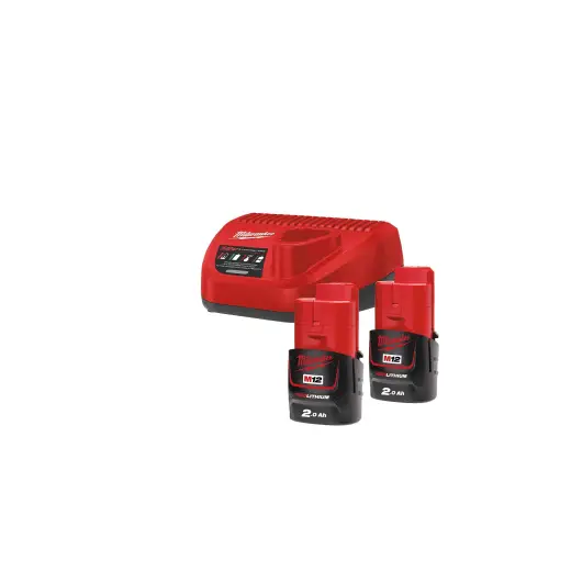 Zestaw 2 akumulatorów M12 2.0 Ah z ładowarką | 4933459209 M12 NRG-202 Milwaukee