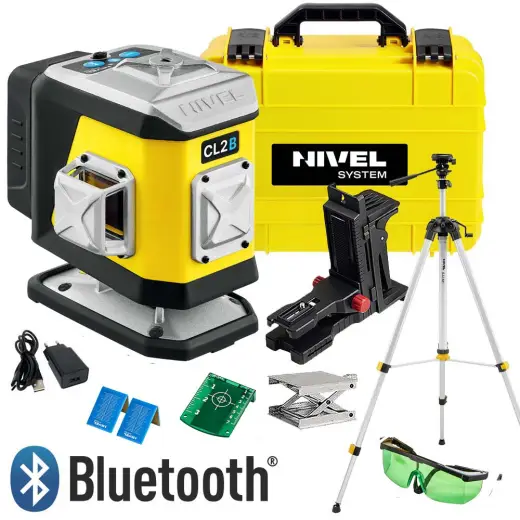 Laser 2-płaszczyznowy krzyżowy niebieski Nivel System CL2B + statyw SJJM1EX