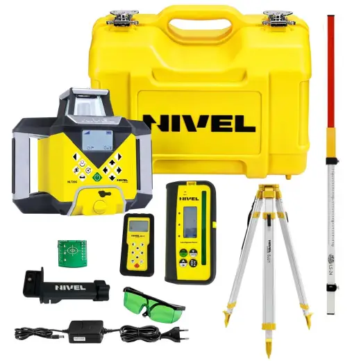 Laser rotacyjny niwelator zielony Nivel System NL720G DIGITAL + statyw SJJ1 + łata laserowa LS24