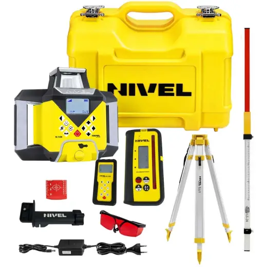 Laser rotacyjny niwelator czerwony Nivel System NL720R DIGITAL + statyw SJJ1 + łata laserowa LS24