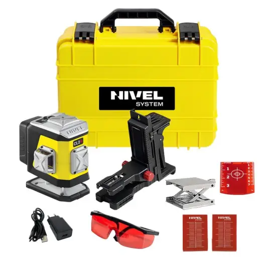 Laser 2-płaszczyznowy krzyżowy czerwony Nivel System CL2R + statyw SJJM1EX