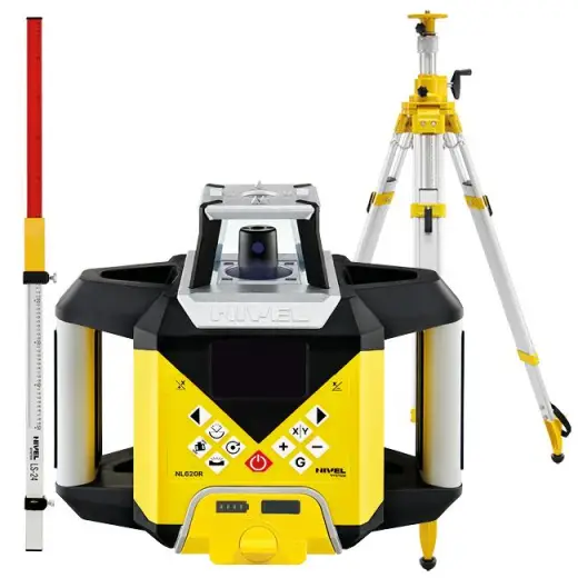 Laser rotacyjny niwelator czerwony Nivel System NL620R DIGITAL + statyw SJJ32 + łata laserowa LS24