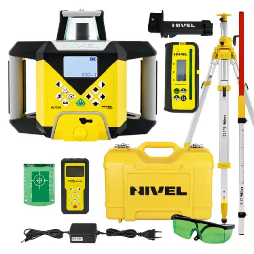 Laser rotacyjny niwelator zielony Nivel System NL720G DIGITAL + statyw SJJ32 + łata laserowa LS24