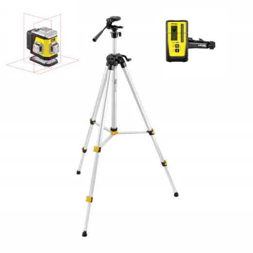 Laser 3-płaszczyznowy krzyżowy czerwony Nivel System CL3R + statyw SJJM1EX + odbiornik RD800